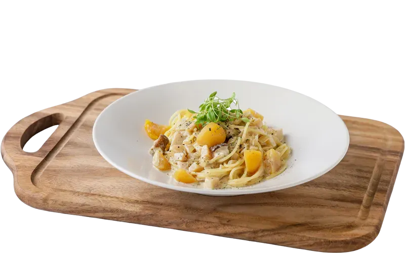 ポルチーニと栗のクリームパスタ