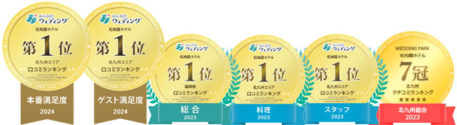 北九州の結婚式場でホテル部門口コミ評価1位獲得