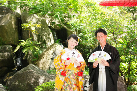 四季を彩る日本庭園での撮影も人気